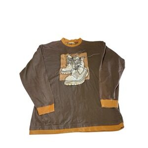 Raw Blue Sweater Men 2XL Brown Sweatshirt Long Sleeves Camo Boots REAL LACE RARE